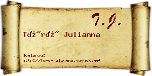 Törő Julianna névjegykártya
